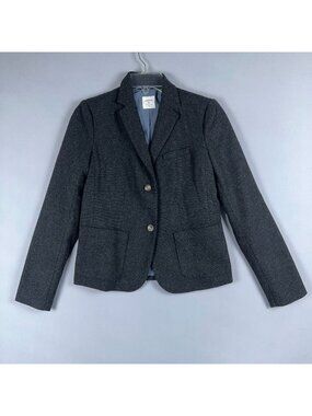 Gap Academy Blazer Jacket Womens Size 4 Charcoal Gray Wool Blend